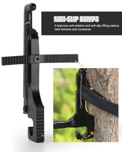 Treestand Bow Hanger with Strap - Saddle Hunting Bow Hanger - Folding Lightweight Bow Hanger with Backpack Hook - Bow Hunting Accessories Crossbow Bow Hanger - Mobile Hunting