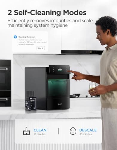 GoveeLife Smart Nugget Ice Maker Pro, 60lbs Daily, 6-Minute First Ice, 40dB Ultra-Quiet with AI NoiseGuard, App & Voice Control, Self-Clean, 3.5lbs Basket & Dual Water Tanks, for Home Kitchen, Party