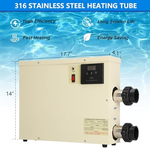 11KW 240V Pool Heater for Above Ground Pool, Electric Swimming Pool Heater with Touchscreeen, Hot Tub Thermostat for Spa, Bathtub, Above Inground Pool, 1500 Gallons (11KW)