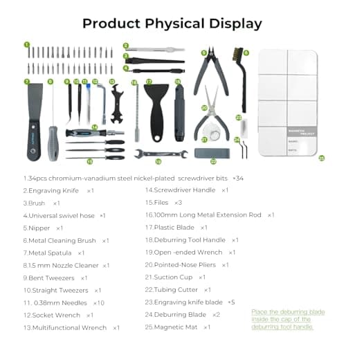 Creality 3D Printer Tool Kit, 74Pcs 3D Printing Tool Wrap Kit Assembly/Removal/Filament Cutting Set 3D Printer Accessories for All FDM Printers Cleaning Finishing Printing