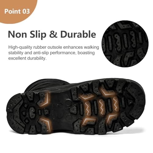 TRAILBLITZ Men's Winter Snow Boots Waterproof Warm Lightweight Non Slip Fur Lined for Outdoor Comfortable Casual Cold Weather