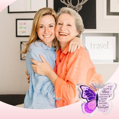 Graduation Gifts for Niece, Niece Gifts from Auntie, Niece Graduation Gifts, Butterfly-Shaped Plaque, Niece Birthday Gifts, Birthday Gifts for Niece Adult B0D7LJ6V88