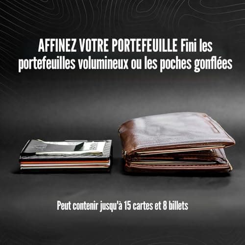 Mountain Voyage Co Minimalist Wallet for Men & Women - Slim RFID Wallet, Scratch Resistant, Credit Card Holder & Money Clip, Easily Removable Money & Cards, (Matte Carbon Fiber)