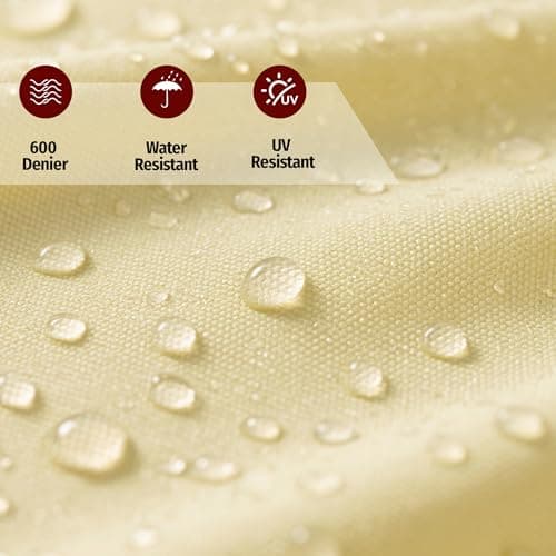 K-Musculo 600D Fabric by The Yard, 58" W 600D Upholstery Polyester Material, Indoor Outdoor Water Resistant Fabric for Chair Cushion Furniture Cover Sewing DIY Cloth, 2 Yard Khaki