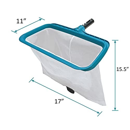 POOLWHALE Professional Pool Skimmer Net, Heavy Duty Swimming Leaf Rake Cleaning Tool with Deep Fine Nylon Mesh Net Bag - Fast Cleaning,Easy Scoop Edge,Debris Pickup Removal (No Pole)