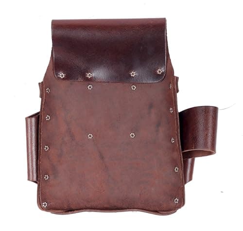 VEEKAY Electrician's Leather Tool Pouch – 10 Pocket Full Grain Leather Organizer for Electricians, Carpenters & Construction Workers – Durable, Heavy-Duty Utility Pouch (Brown/Black)