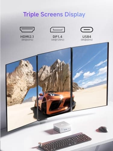 MINISFORUM UM870 Slim Mini PC Barebone AMD Ryzen 7 8745H(8C/16T), Mini Desktop Computer Without RAM/SSD/OS, AMD Radeon 780M Graphics, USB4/HDMI2.1/DP1.4 Output, 2.5G LAN, 4xUSB Ports, WiFi 6E, BT5.3