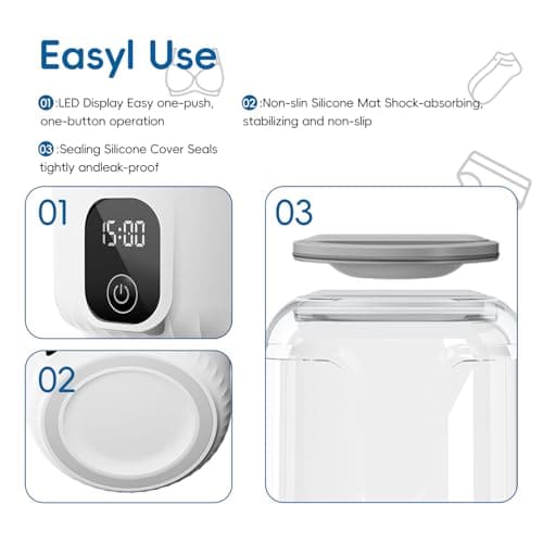 Underwear Mini Washer, 2025 Portable Washing Machine with 4000mAh Cordless Rechargeable Battery for Deep Cleaning Small Clothes, Perfect for Travel, Solo Living, Apartments, Camping