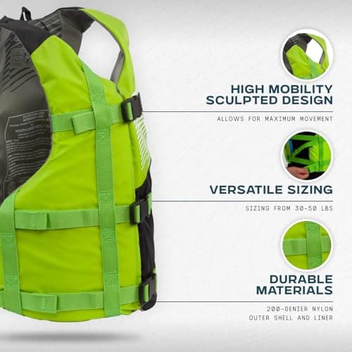 Stohlquist FIT Oversized Adult Life Jacket, US Coast Guard Approved Type III Life Vest, PFD for Men and Women, Easily Adjustable, Lightweight and High Buoyancy - Plus Size (48-60" Chest)