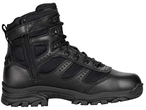 Thorogood Deuce 6” Waterproof Side-Zip Black Tactical Boots for Men and Women with Composite Safety Toe, Full-Grain Leather, and Slip-Resistant Outsole; BBP & EH Rated