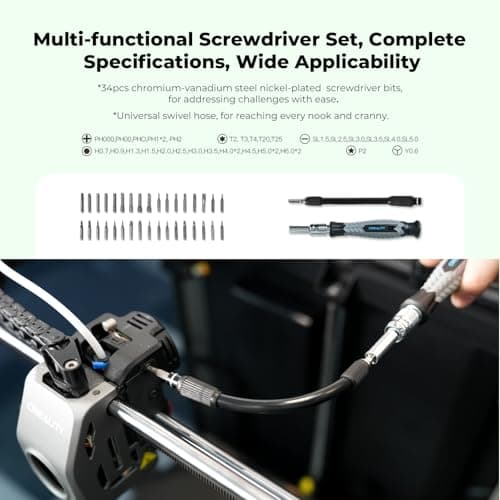 Creality 3D Printer Tool Kit, 74Pcs 3D Printing Tool Wrap Kit Assembly/Removal/Filament Cutting Set 3D Printer Accessories for All FDM Printers Cleaning Finishing Printing