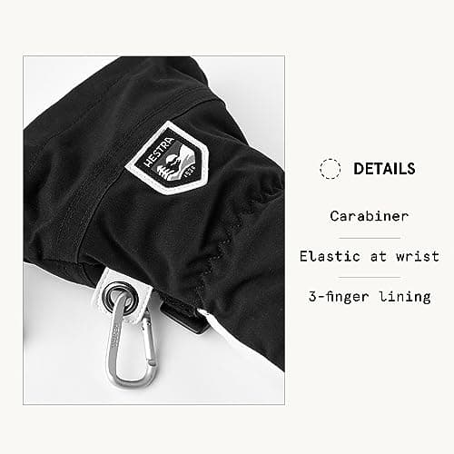 Hestra Army Leather Heli Ski Glove, 3-Finger Snow Glove for Skiing & Snowboarding for Men & Women