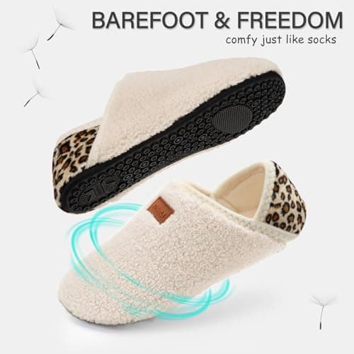 ATHMILE House Slippers for Women Men Indoor Barefoot Slippers Socks Furry Slip on House Shoes Cozy Comfy for Home Bedroom Travel Yoga