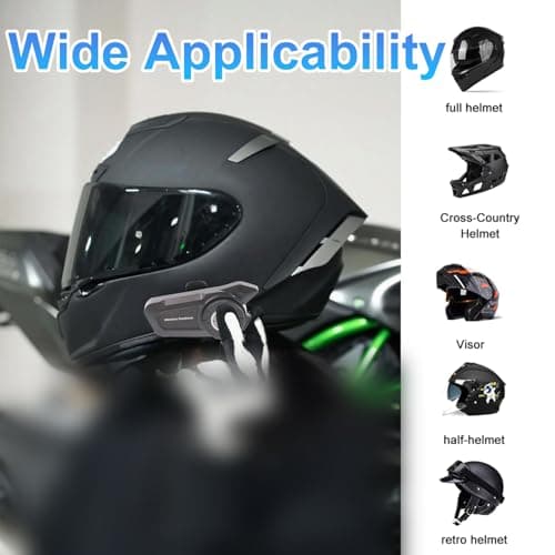 Motorcycle Helmet Bluetooth Headset - Skiing Earphone Waterproof Helmet Headset with Noise Cancellation Ultra-Thin Wireless Headphones Works with All Helmets