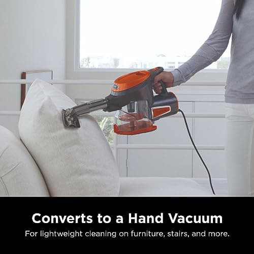 Shark Rocket Ultra-Light Corded Bagless Vacuum for Carpet and Hard Floor Cleaning with Swivel Steering (HV301), Gray/Orange