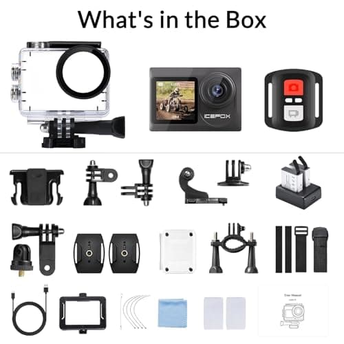 icefox i8 20MP 5X Zoom Action Camera with EIS, WiFi Remote Control, Waterproof Underwater Camera for Snorkeling Cycling Vlogging