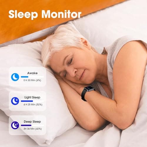 Fitness Tracker, Fitness Watch with Blood Oxygen, Heart Rate Monitor, Steps Calories Counter, Sleep Monitor, Pedometer IP68 Waterproof, Smart Watch for Android iPhones