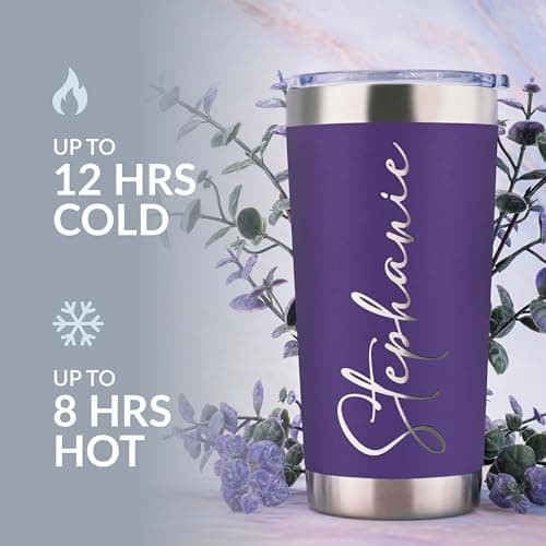 Personalized 30oz Tumbler with Engraved Name | Red Stainless Steel Travel Mug with Slider Lid | Vacuum Insulated Coffee Cup | Custom Gift for Women & Men, Birthday, Christmas B07CNBSP8V