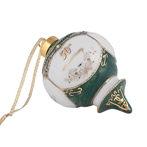 CBE Happy 50th Wedding Anniversary Victorian 4.5 Inch Porcelain Hanging Ornament B06XHQ5J2W