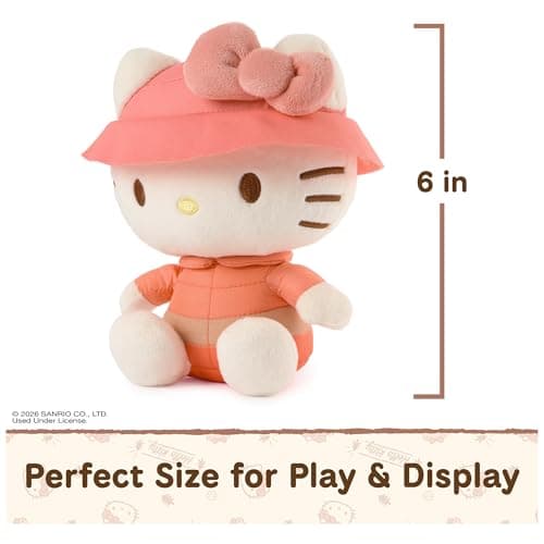 Promotes Exciting Character Roleplay, Early Sensory Discovery, and Creative Pop Culture Storytelling; Soft, Collectible Plush GUND Sanrio Hello Kitty 6-Inch Plush Toy with Camping Outfit for Ages 1+ B0FKTPX44P