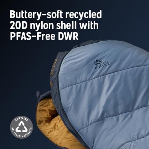 Kelty Cosmic Synthetic Fill 20 Degree Backpacking Sleeping Bag – Compression Straps, Stuff Sack Included