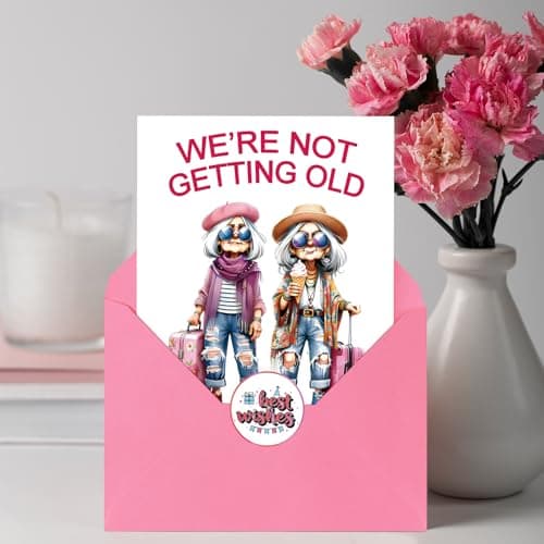 Aging Humor Birthday Decorations for BFF Sister Coworker, Printed Message Inside with Envelope, Idea for Party Celebrations FANCYLUCKY Funny Birthday Card Gifts for Women Her Best Friend B0GTLPLH6Y