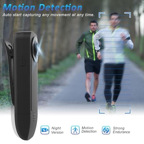 Mini Body Camera with Audio & Video Recording - Small POV Cam 1080P with 64G Card - Wearable Personal Portable Cameras Recorder DV - Night Version Camcorder for Security Work Records Guard Traveling
