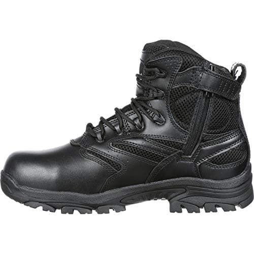 Thorogood Deuce 6” Waterproof Side-Zip Black Tactical Boots for Men and Women with Composite Safety Toe, Full-Grain Leather, and Slip-Resistant Outsole; BBP & EH Rated