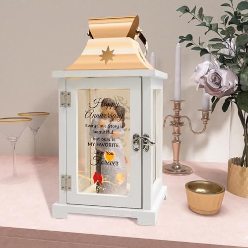 Wedding Anniversary Lantern Gift for Couple Wife Women Her Husband, Best Anniversary Wedding Gift for Couple Wife Parents 1st, 5th, 25th, 50th