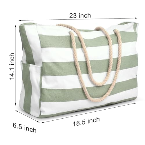 Becokan Beach Bags for Women Large Waterproof Beach Tote Bag Zipper Beach Bags Waterproof Sandproof Swim Pool Bag Large Tote