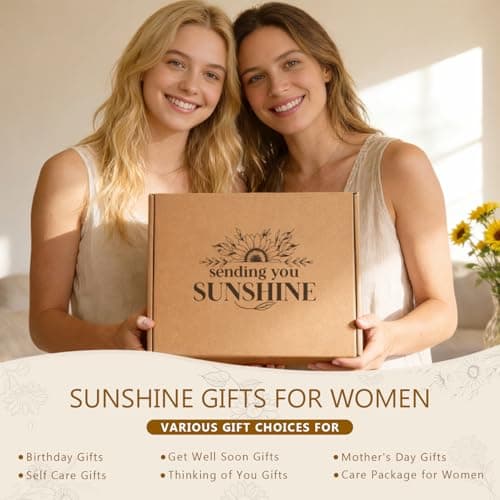 Box of Sunshine Sunflower Gifts for Best Friends, Get Well Soon Basket Thinking of You Self Care Gift Boxes for Women Mom Sunshine Gift Baskets Get Well Care Package Birthday Gifts for Women Friend B0FZK9V5JH