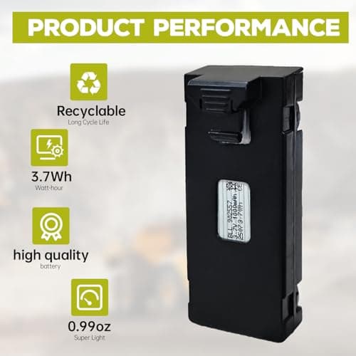 sea jump 3PCS 3.7V 1000mAh Lipo Battery with USB Charging Cable Suitable for E88 E88MAX E99 E99MAX BD101 P15PRO P8 A13 A15 K10MAX RC Drone, Aerial Quadcopters High-Capacity Battery Spare Parts
