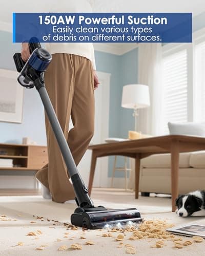 Tineco Pure ONE S30 Cordless Vacuum Cleaner, 150AW Powerful Suction, Zero Tangle Brush, Up to 65min Runtime, 6-Stage HEPA Filtration, PureCyclone Technology Stick Vacuum with Wall Mount Dock