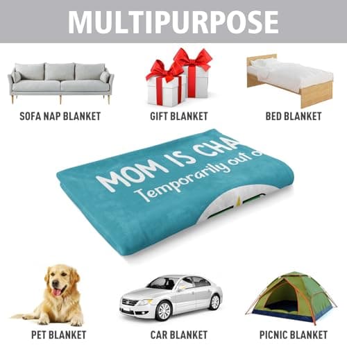 Craftique Gifts for Mom Birthday Christmas- Funny Soft Mom is Charging Blanket- New Moms Gifts for Women, Practical Blanket Throw for Napping Travel, 60”×50”