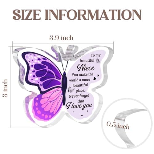 Graduation Gifts for Niece, Niece Gifts from Auntie, Niece Graduation Gifts, Butterfly-Shaped Plaque, Niece Birthday Gifts, Birthday Gifts for Niece Adult B0D7LJ6V88