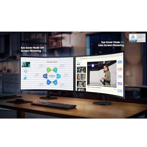 Samsung 27" Essential S3 (S36GD) Curved Monitor - FHD, 1800R Curved Screen, 100Hz, Eye Saver Mode, Game Mode, HDMI D-sub, LS27D36CGANXZA