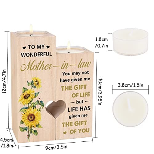 Mother's Day Christmas Birthday Gifts for Mother-In-Law, Mother of the Groom Gifts Mother in Law Gift, Candlestick - Gifts for Mother in Law B0C4JKV1QL