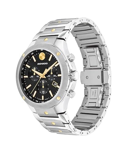 Movado SE Men's Sport Watch - Swiss Quartz Chronograph Movement, Stainless Steel Link Bracelet - 5 ATM Water Resistance - Luxury Fashion Timepiece for Him - 42mm
