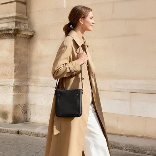 befen Genuine Leather Small Crossbody Bags for Women, Womens Cross Body Shoulder Purse Handbags with RFID Blocking Card Slots