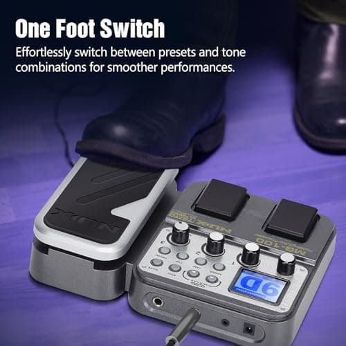 MG-100 Professional Multi Effects Guitar Pedal, Electric Guitar Effects Pedal with 58 Effects, Guitar Effects Processor with Wah Pedal for Sound Di Box Electric Guitar Bass Loop Amplifier Tube Pedal