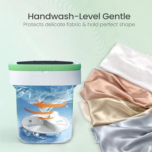 Portable Washing Machine - 16L Mini Foldable Washer with Spin Basket, Deep Cleaning for Small Clothes & 3 Cleaning Modes, Collapsible Laundry for Apartment, Dorm, Hotel, RV and Travel (Green)