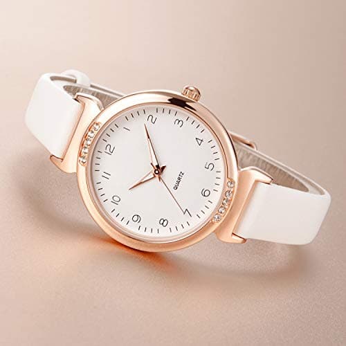 NUOVO Women's Silicone Sports Watch - Crystal Accented Leather Strap Analog Display