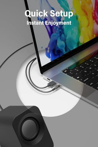 FUNLOGY Speaker - 14W Stereo PC Speakers, USB Powered, Compact Size with 30° Tilt Design, Volume Dial Control, for Desktop, Laptop, Monitor, Gaming Consoles, Black