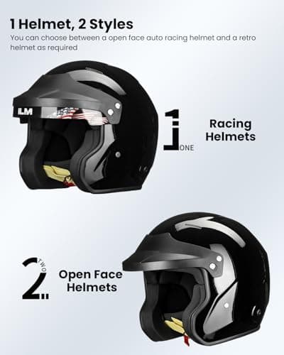 ILM Snell SA2025 Open Face Auto Racing Helmets Lightweight Fiberglass Helmet for Men and Women Model R95