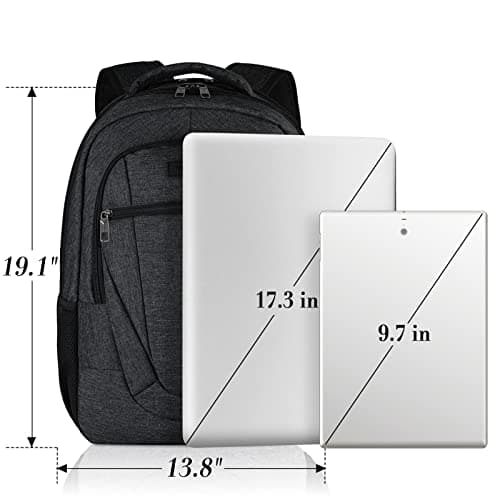 Travel Laptop Backpack, 17 Inch Extra Large School Backpacks for Teen Boys and Girls, Black Water Resistant Women Back Pack, Business Men Sturdy Computer Bag with USB Charging Port, Gifts