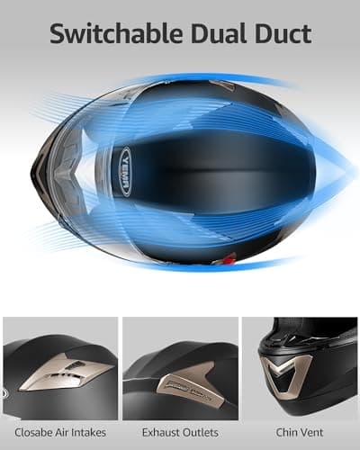 Motorcycle Full Face Helmet DOT Approved - YEMA Helmet YM-829 Motorbike Moped Street Bike Racing Casco Moto Helmet with Sun Visor for Adult,Youth Men and Women