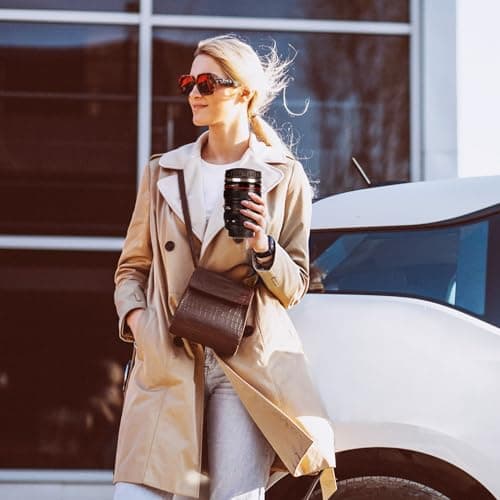 Camera Lens Coffee Mug,Travel Coffee Cup,Stainless Steel Lens Mug Thermos Camera Mugs with Lid and Spoon,Cool Gifts for Photographers Men and Women