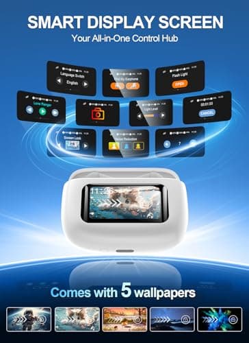 JGUG Wireless Earbuds Bluetooth 6.0 Headphones, Ear Buds with ANC Noise Cancelling, ENC Clear Calls, Touchscreen LED Display Case, 48H Playtime, Stereo Sound, IPX7 Waterproof for Sports Workout