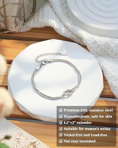 Friend Christmas Birthday Galentines Mothers Day Valentines Jewelry Friendship Gifts for Women Bff Bestie Tarsus Love Knot Friendship Bracelets, Best Friend Jewelry Gifts for Women B0DJSCL84N