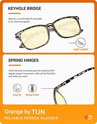 TIJN Gaming Glasses Blue Light Blocking Glasses for Women Men Nerd Eyeglasses Screen Fatigue Anti UV Glare (Leopard(Gaming Glasses))